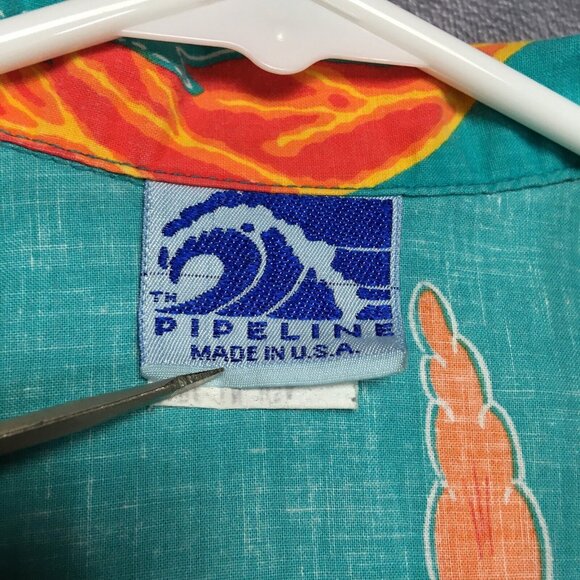 Pipeline Mens Floral Hawaiian Shirt size‎ Medium Short Sleeve Button Up Made USA - Picture 3 of 12